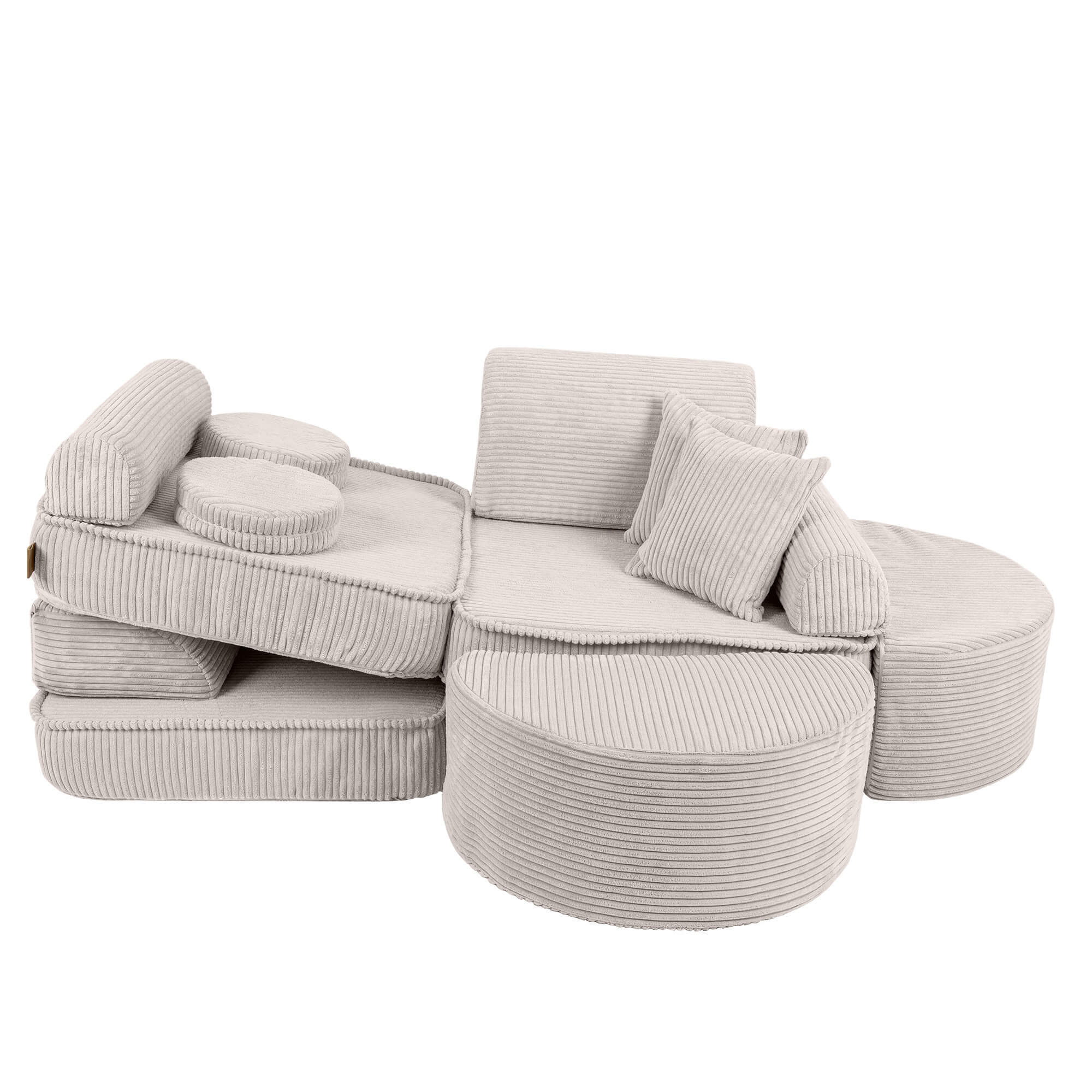 Meowbaby Aesthetic Kids Play Sofa Ecru/Cream | Modular Play Couch | Play Sofa for Kids |