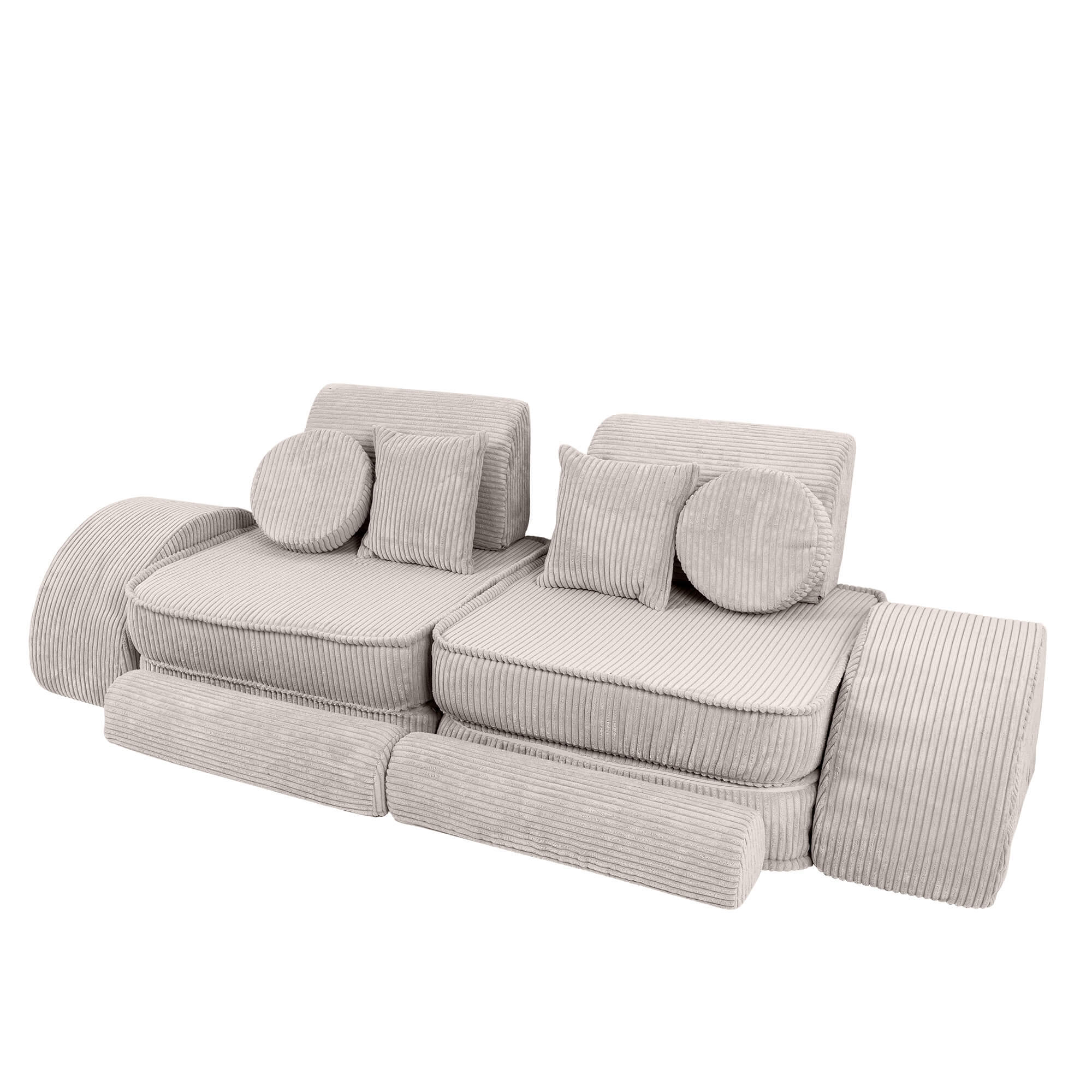 Meowbaby Aesthetic Kids Play Sofa Ecru/Cream | Modular Play Couch | Play Sofa for Kids |
