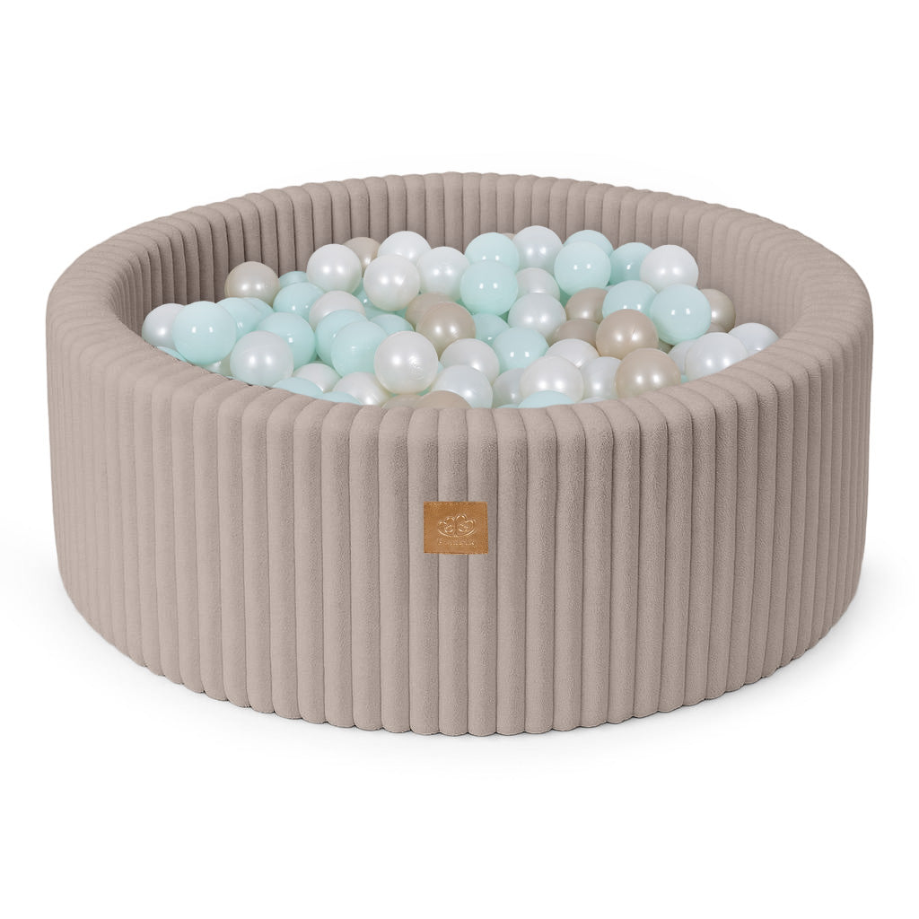 MeowBaby Ball Pit for Kids | Baby Ball Pit | Churros Pebble Beige Ball Pit with Balls |
