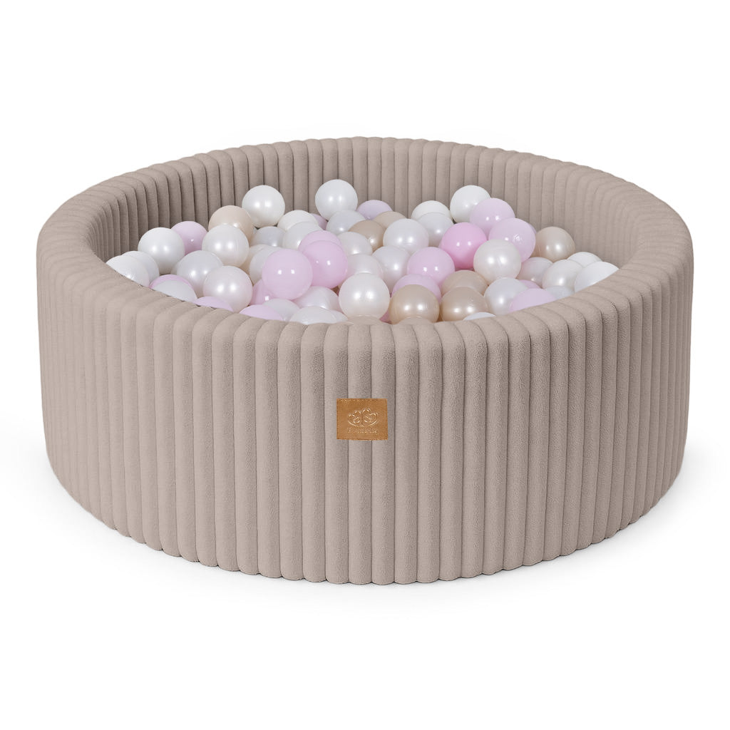 MeowBaby Ball Pit for Kids | Baby Ball Pit | Churros Pebble Beige Ball Pit with Balls |