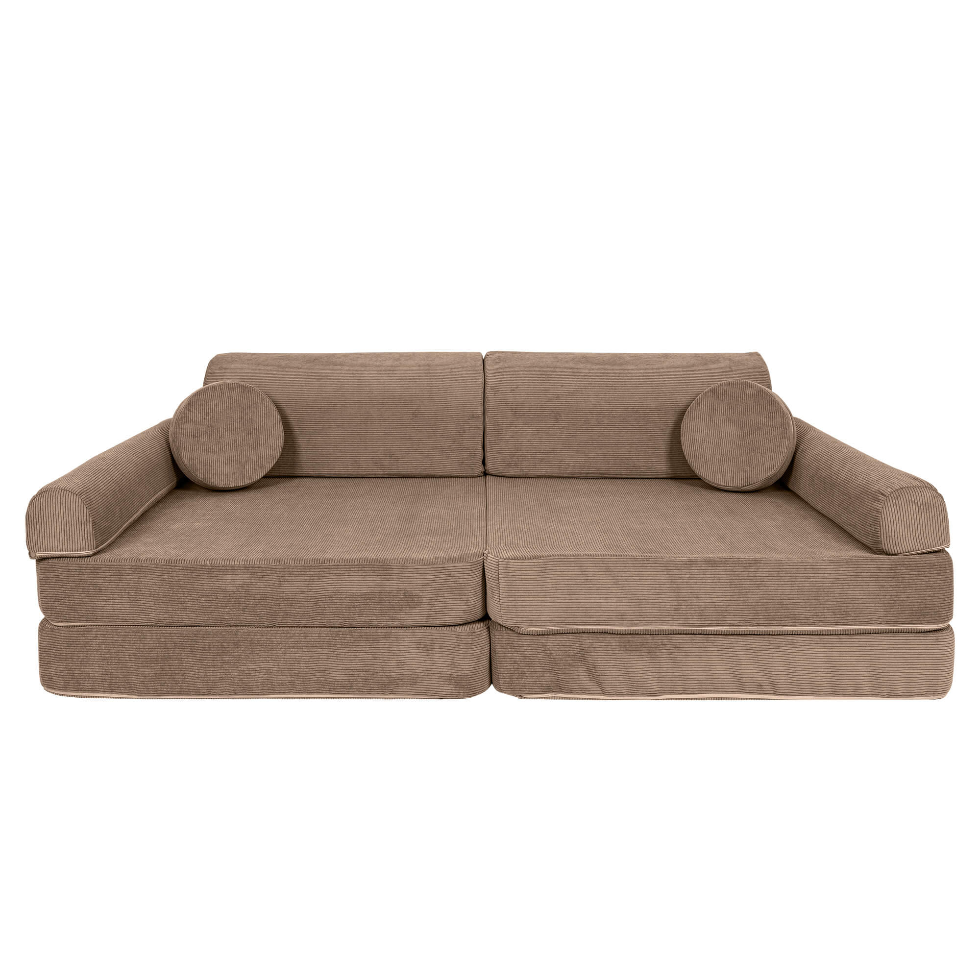 MeowBaby Slimcord Kids Play Sofa - Modular Play Couch Brown