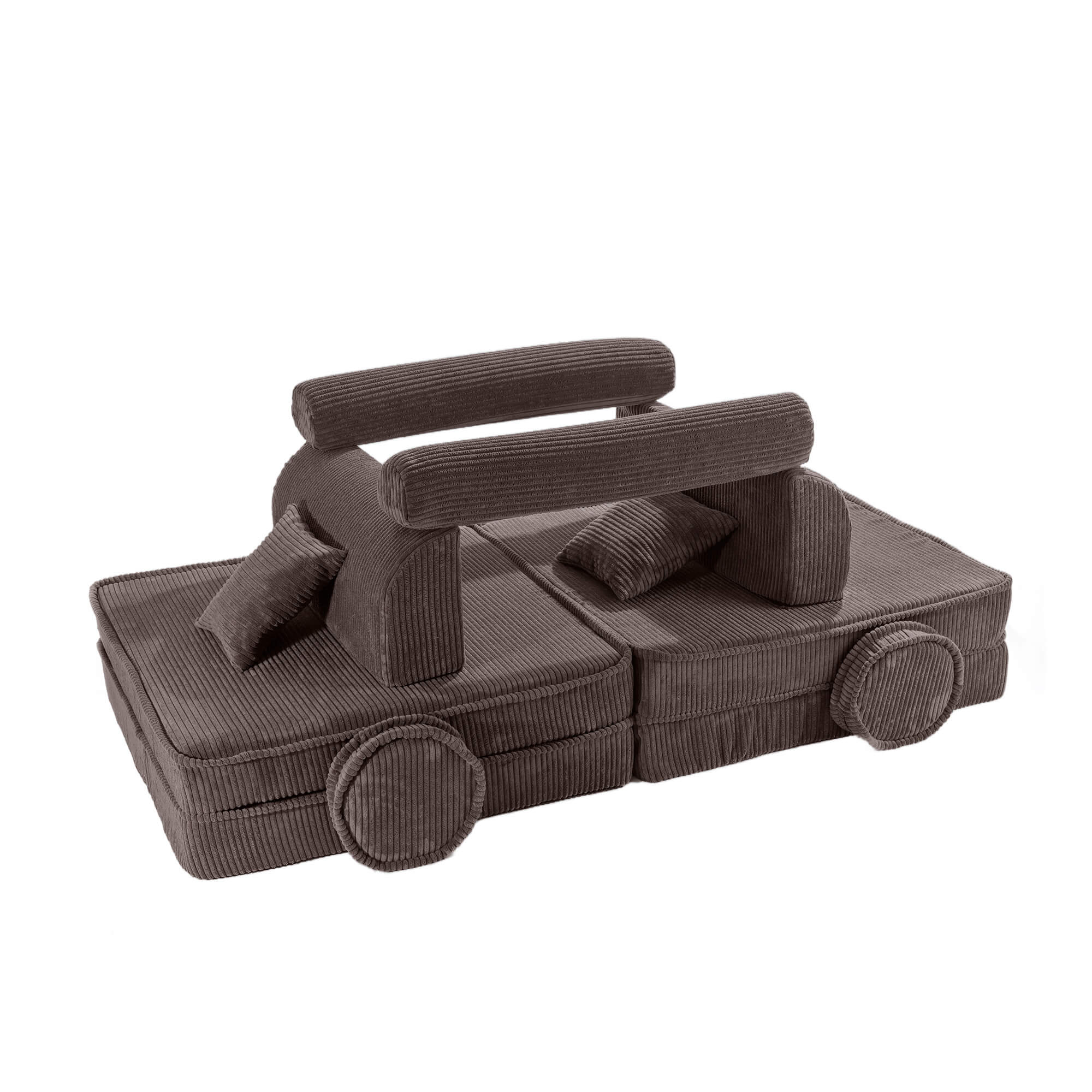Meowbaby aesthetic brown Kids Play Sofa - Modular Play Couch 