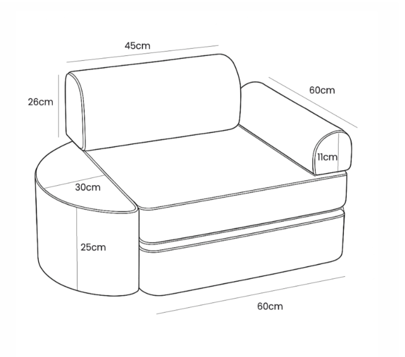 Kids Play Armchair – Modular Play Couch | 4 Pieces | Outzy
