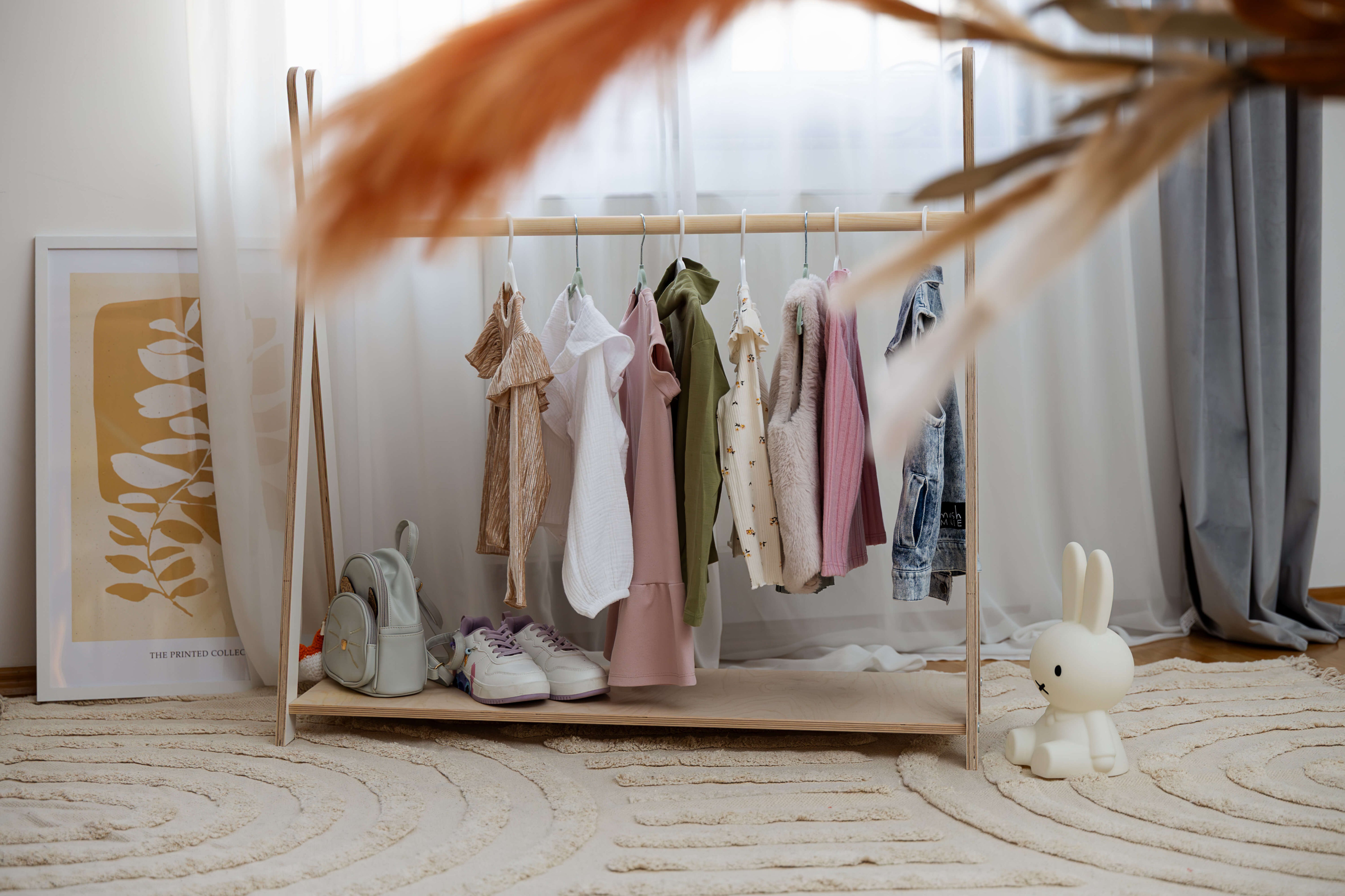 Tipi Hanger - Wooden Clothes Rail With Shelve For Kids Bedroom