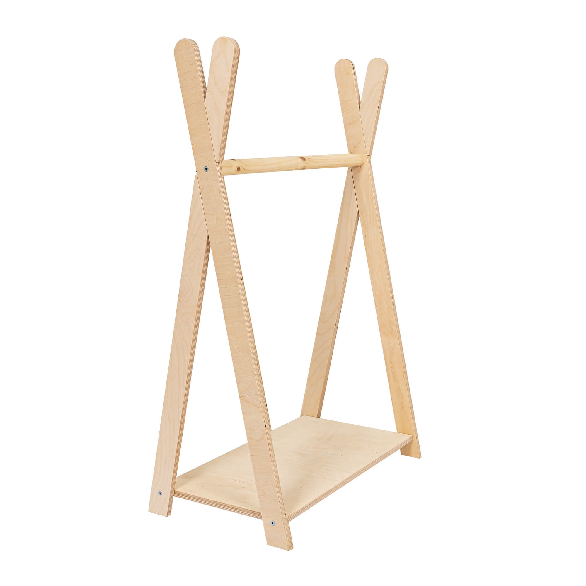 Tipi Hanger - Wooden Clothes Rail With Shelve For Kids Bedroom