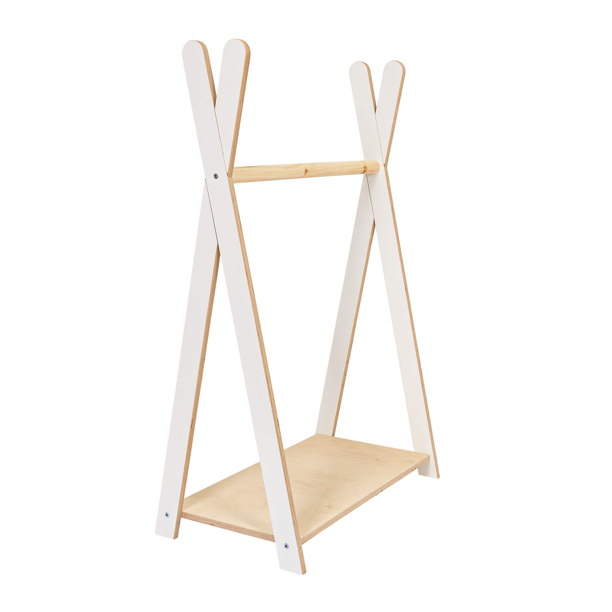 Tipi Hanger - Wooden Clothes Rail With Shelve For Kids Bedroom
