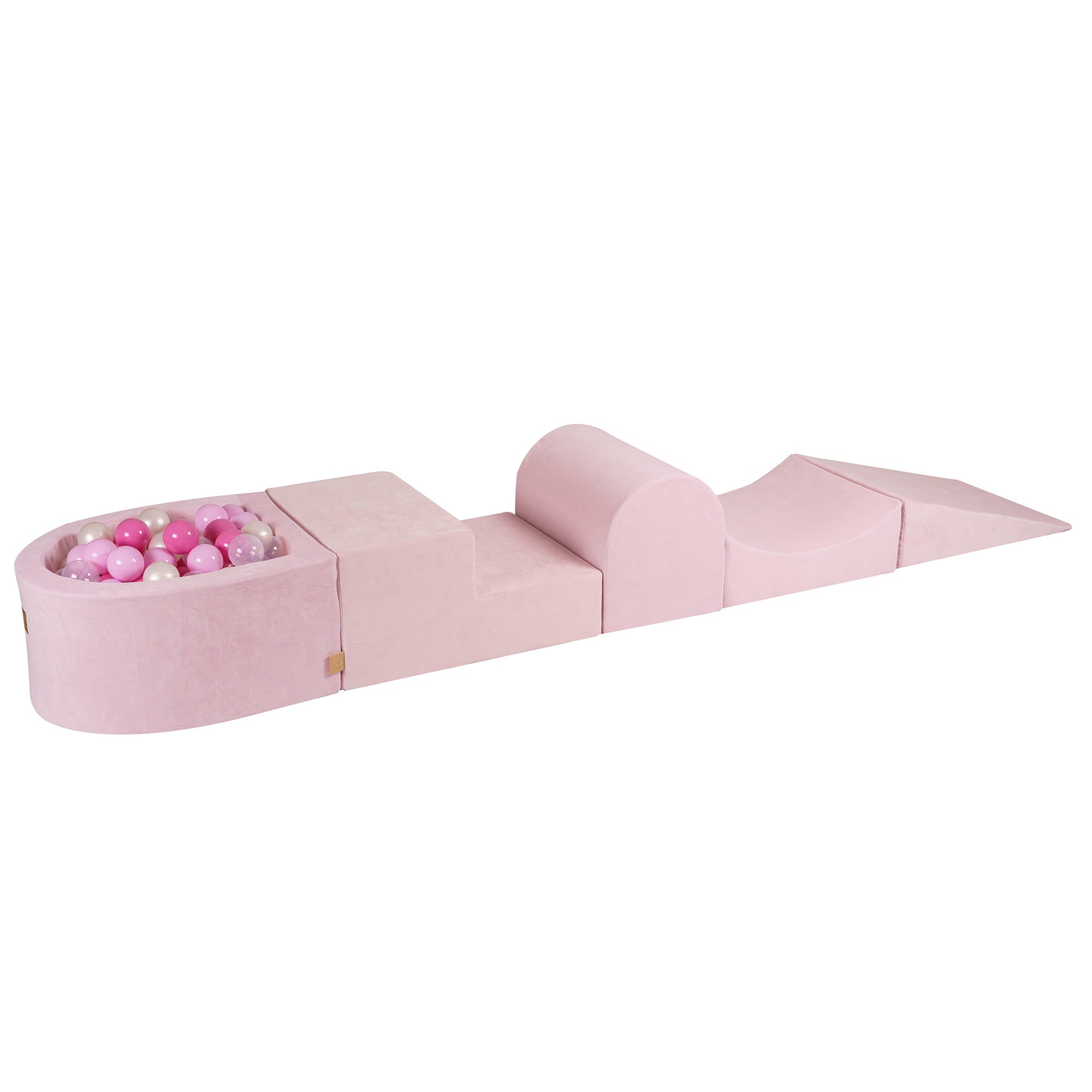 MeowBaby Velvet Kids Foam Climbing Blocks Pink - Baby Soft Play Set