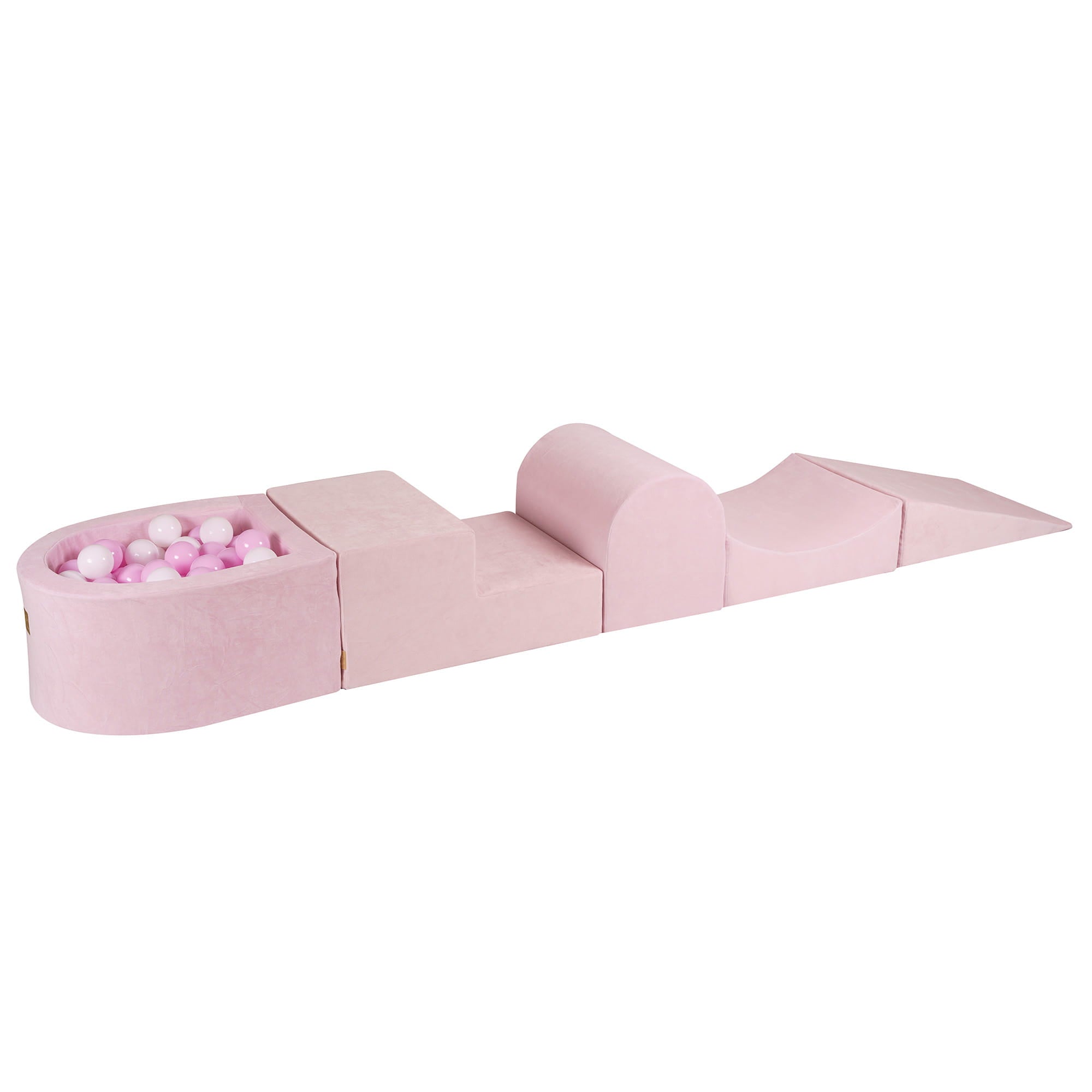 MeowBaby Velvet Kids Foam Climbing Blocks Pink - Baby Soft Play Set
