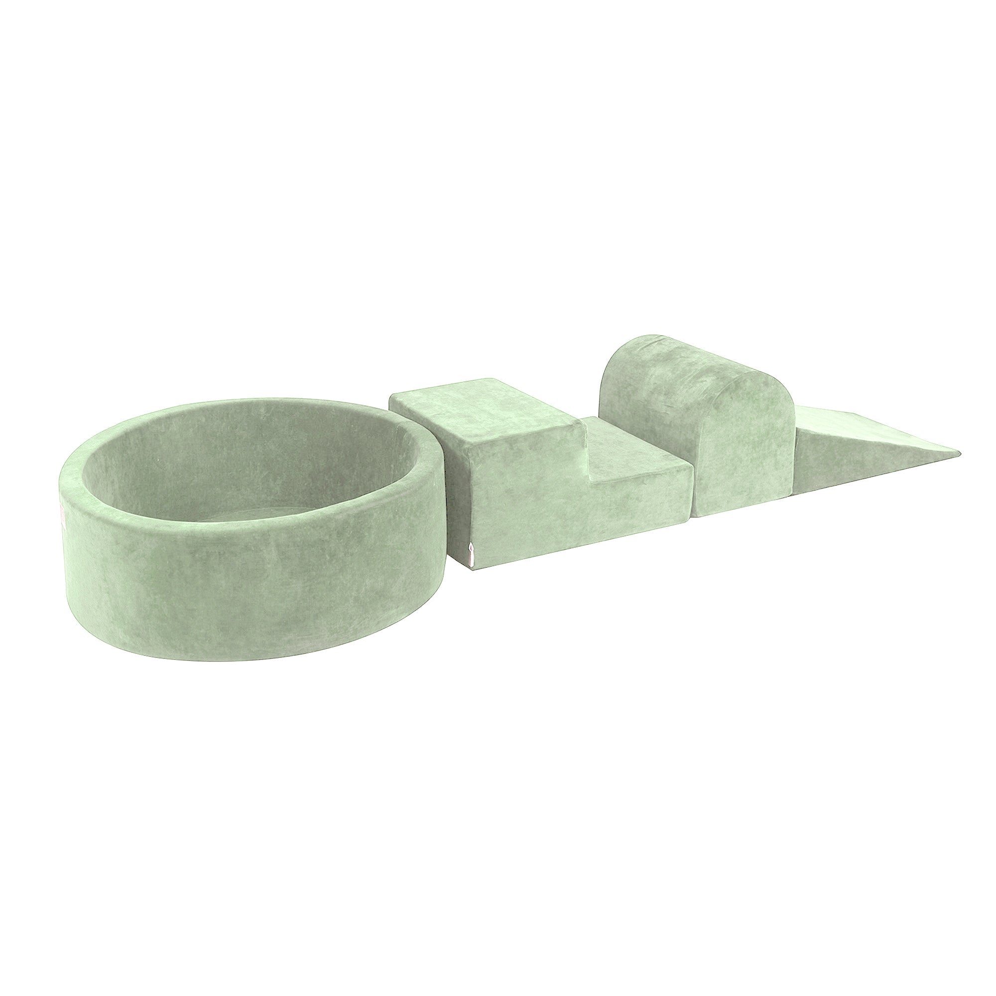 Velvet Kids Foam Climbing Blocks Sage Green - Baby Soft Play Set | Balls to Choose