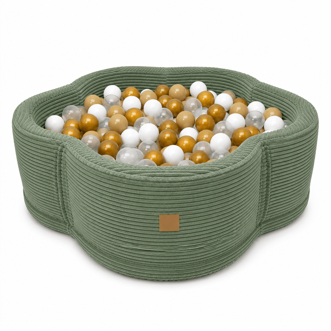 Meowbaby Aesthetic Olive Green Flower – Ball Pit for Children | Optional Balls 