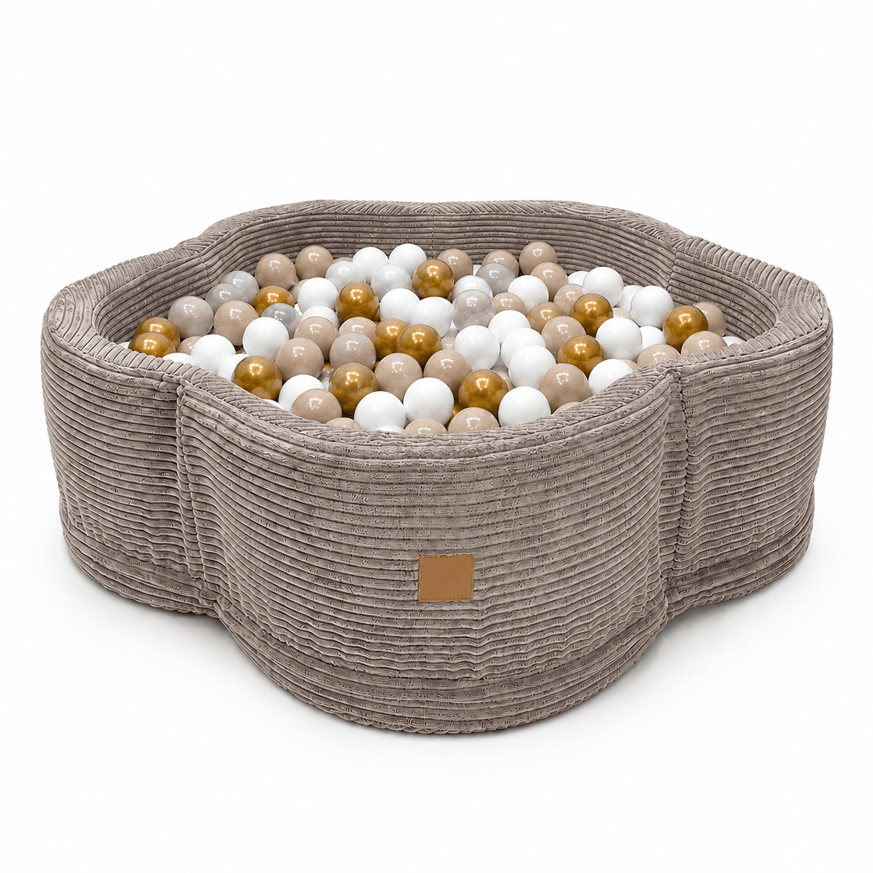 Meowbaby Aesthetic Taupe Flower – Ball Pit for Children | Optional Balls 