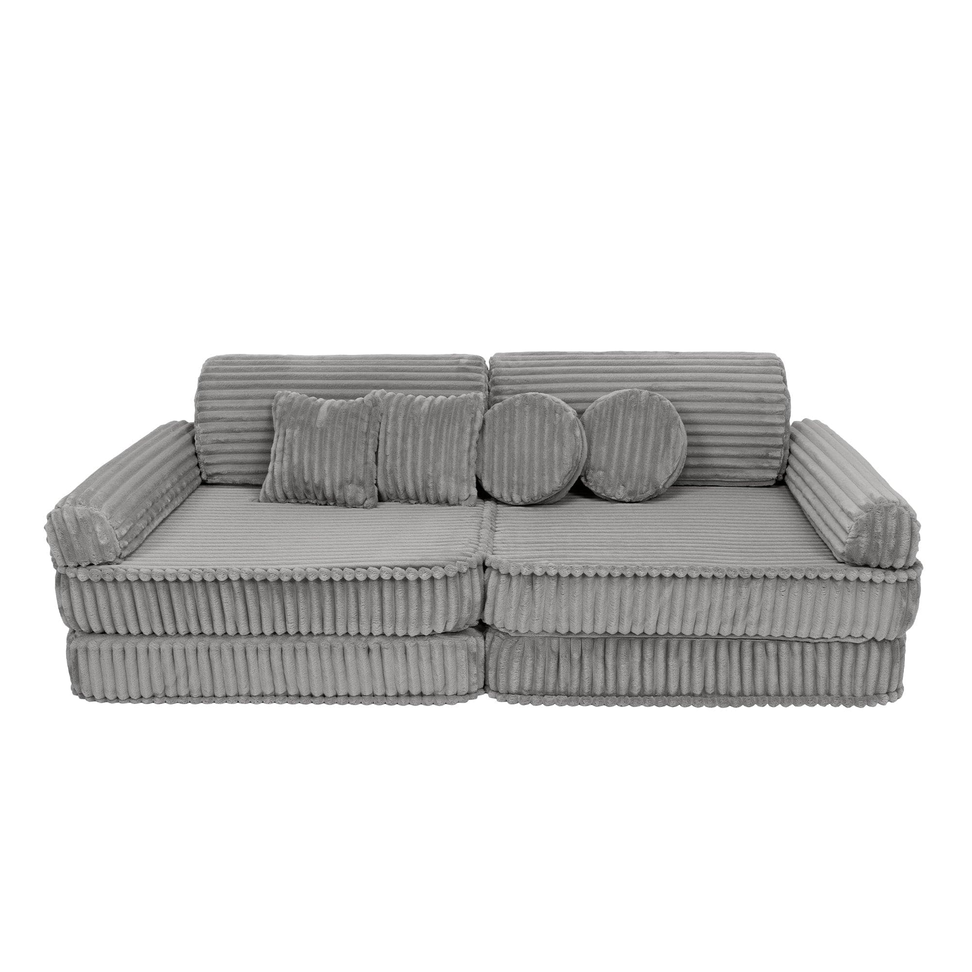 MeowBaby Kids Play Sofa - Modular Play Sofa Couch - grey | churros play sofa for kids 