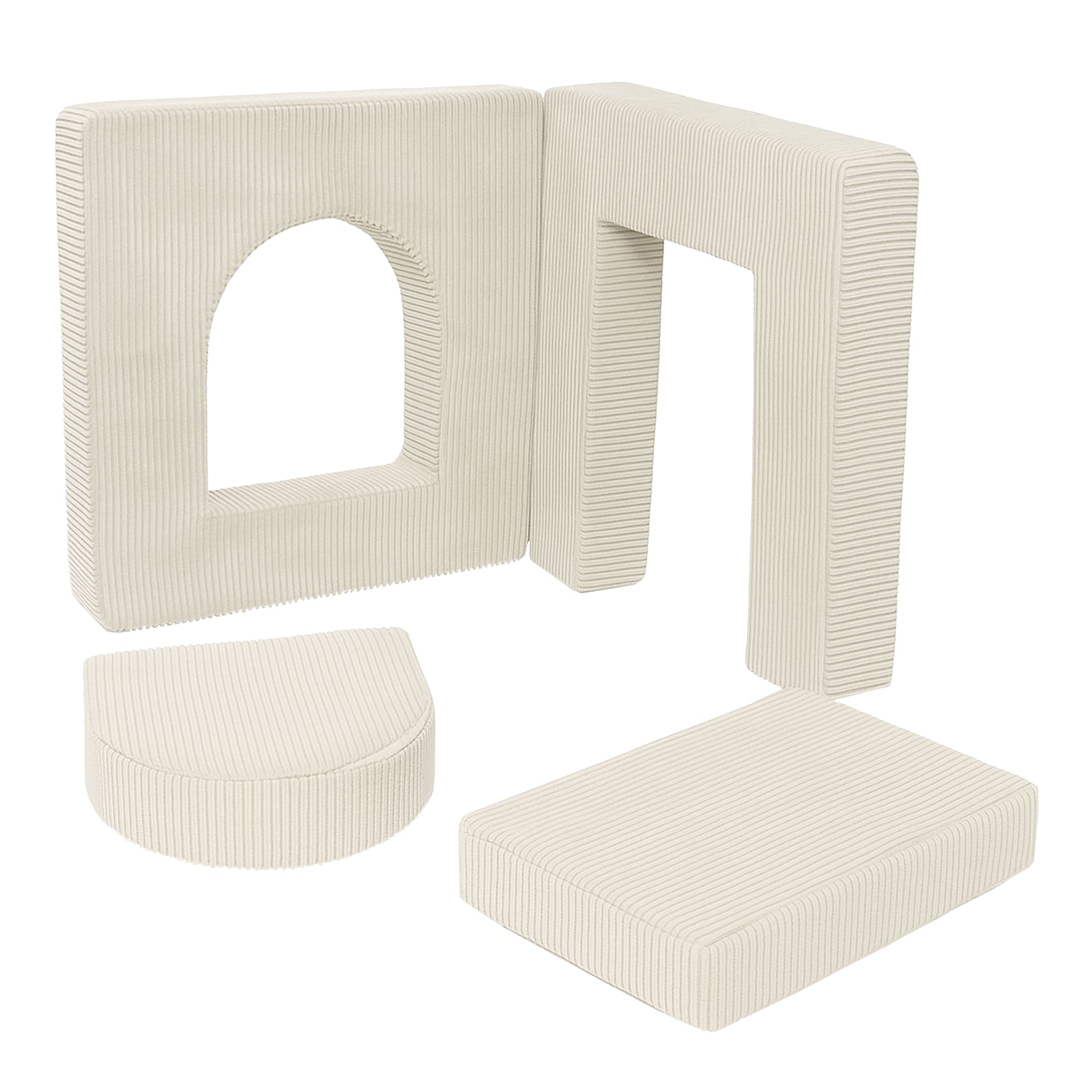 Meowbaby Aesthetic Soft Play Set for Toddlers | Foam Playground Archway | 4 Elements