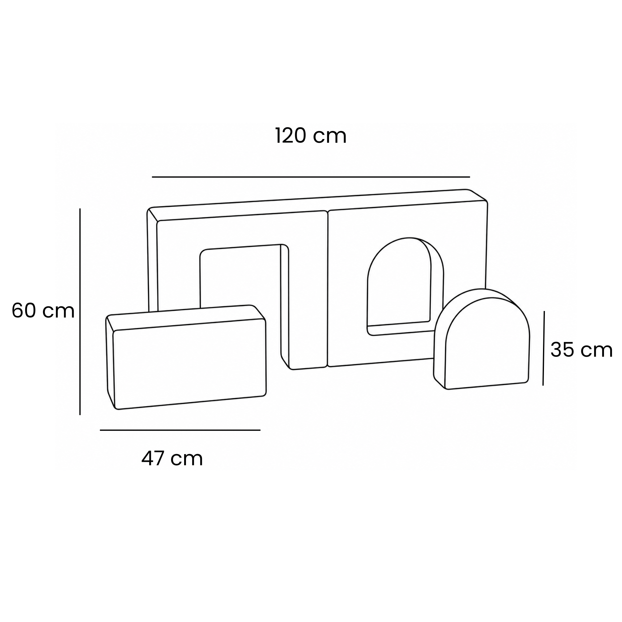 Meowbaby Foam Playground for Kids Archway | 4 Elements | Premium | 120 cm | Slimcord