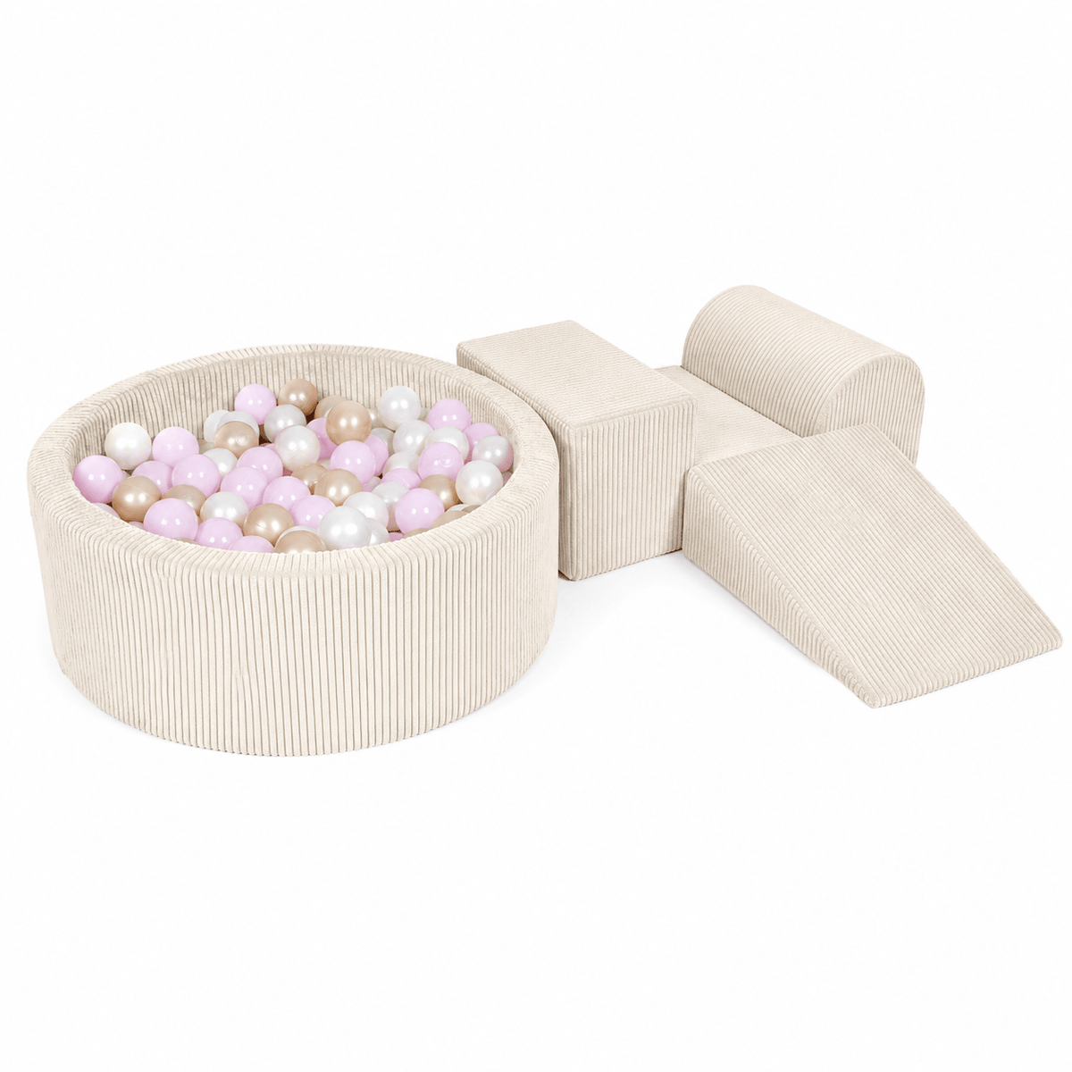 MeowBaby Aesthetic Corduroy Kids Foam Climbing Blocks - Baby Soft Play Set
