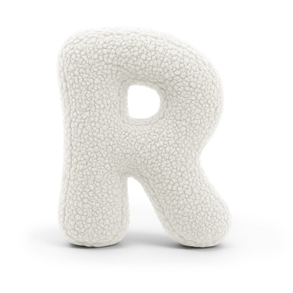 Alphabet Letter Pillow – Off-White | Bearly