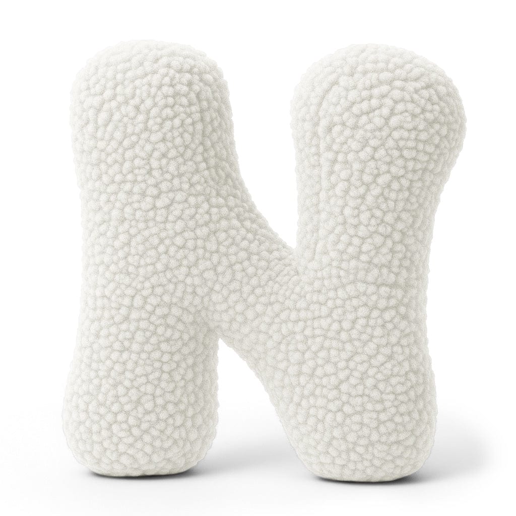 Alphabet Letter Pillow – Off-White | Bearly