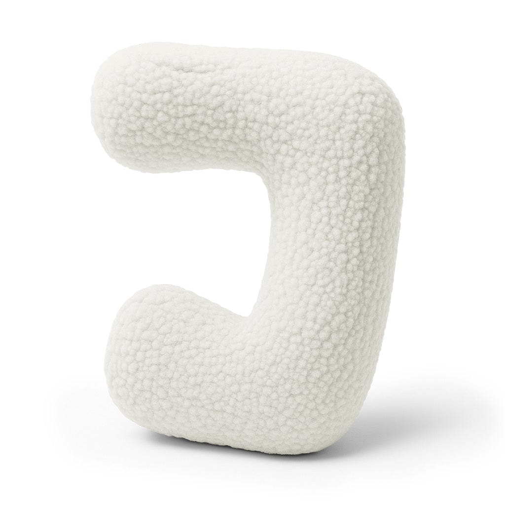 Alphabet Letter Pillow – Off-White | Bearly