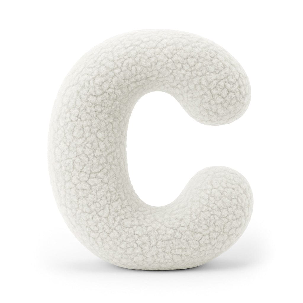 Alphabet Letter Pillow – Off-White | Bearly