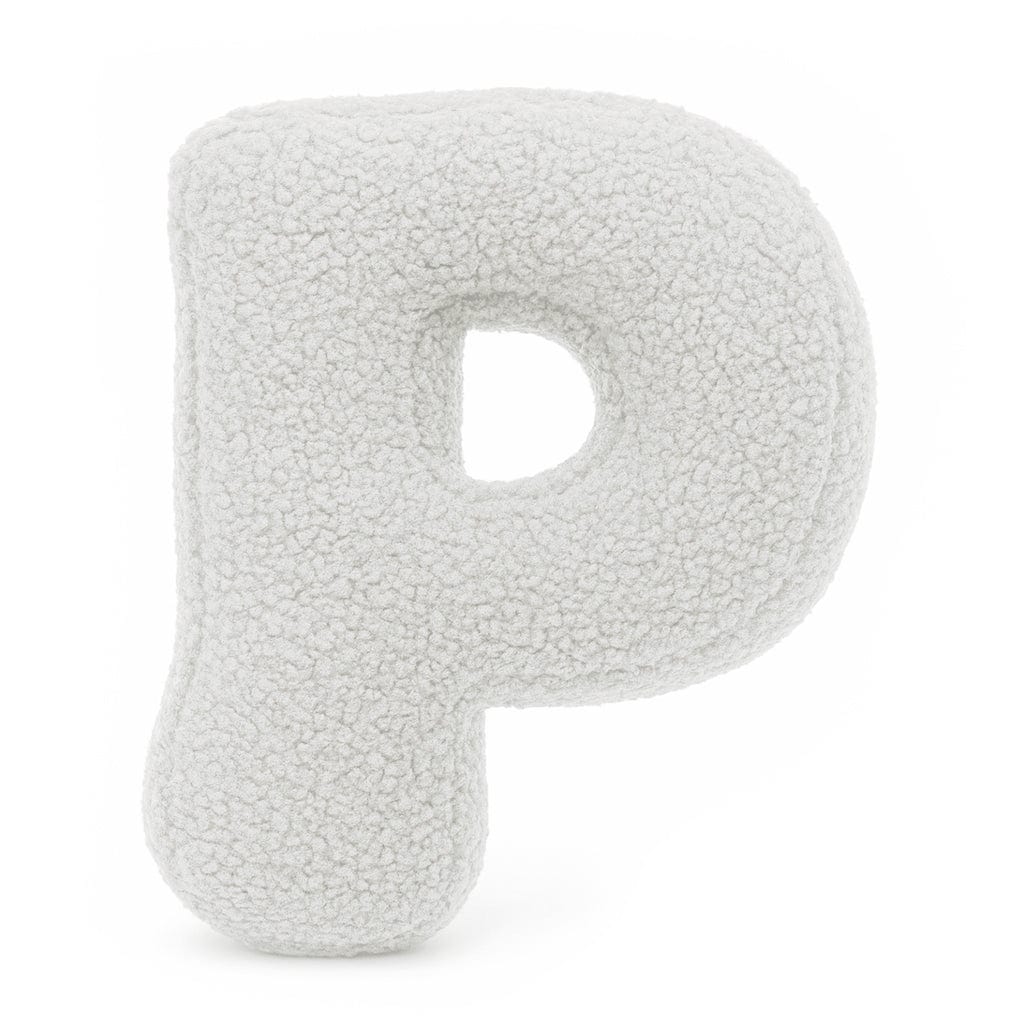 Alphabet Letter Pillow – Off-White | Bearly