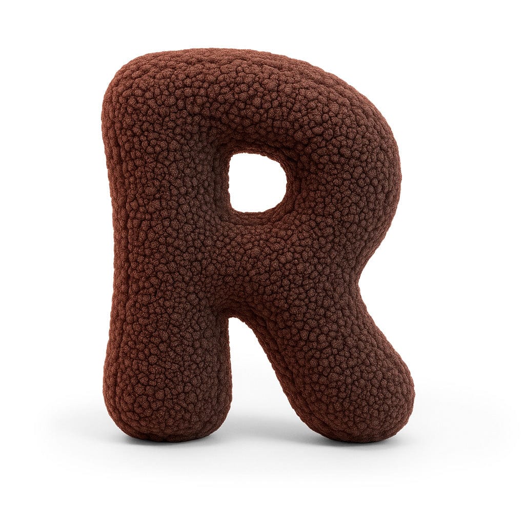 Alphabet Letter Pillow – Dark Brown | Bearly