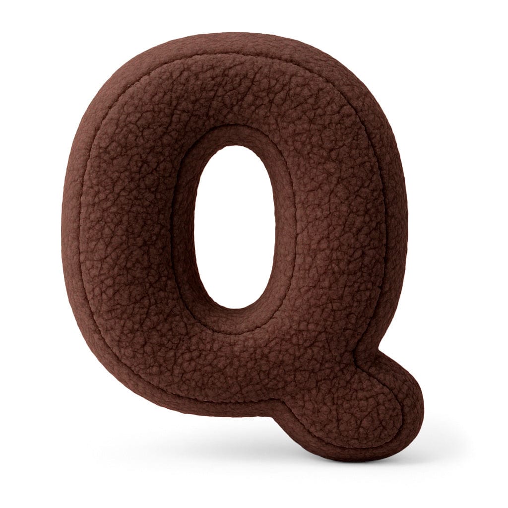 Alphabet Letter Pillow – Dark Brown | Bearly