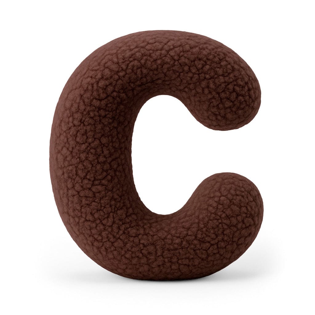 Alphabet Letter Pillow – Dark Brown | Bearly