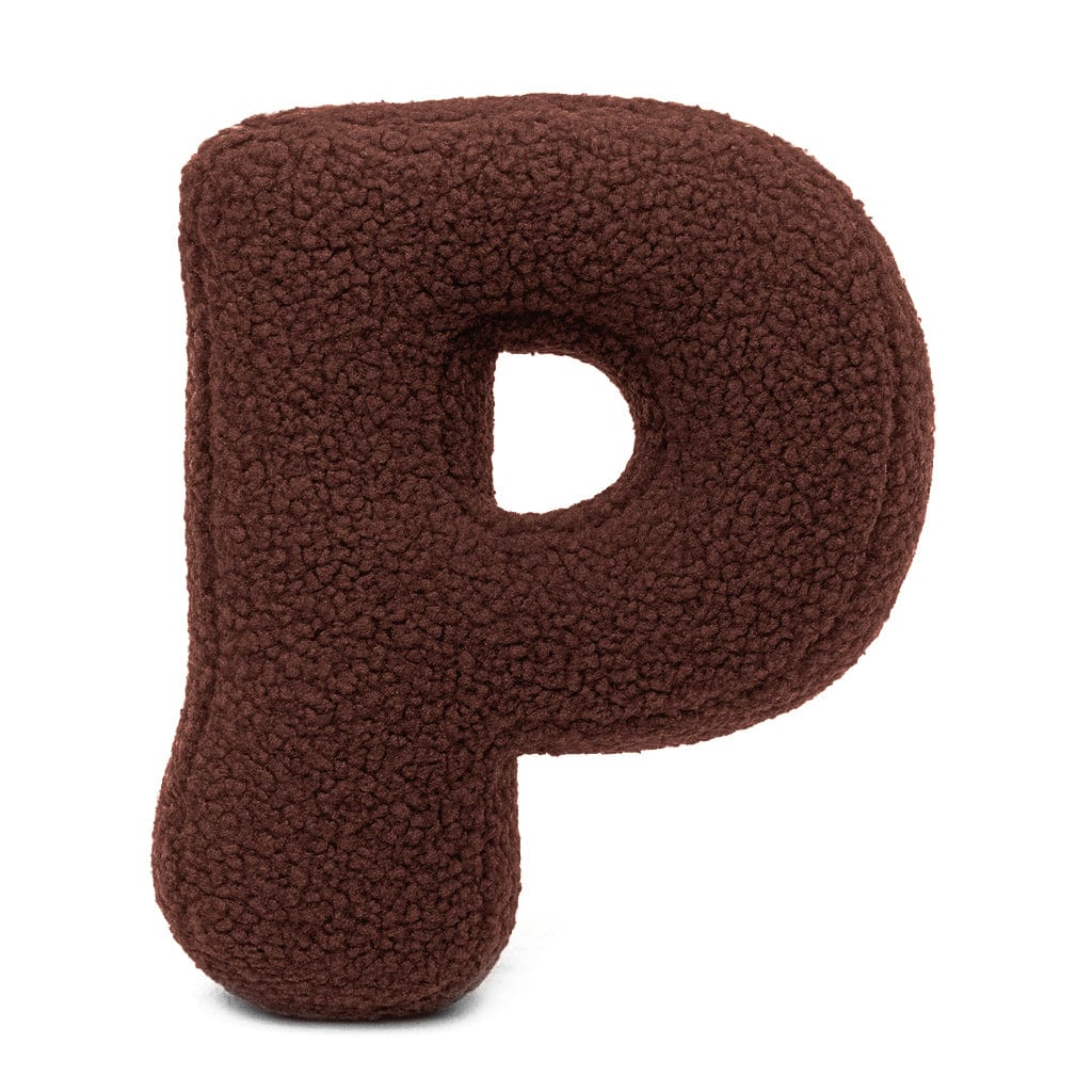 Alphabet Letter Pillow – Dark Brown | Bearly