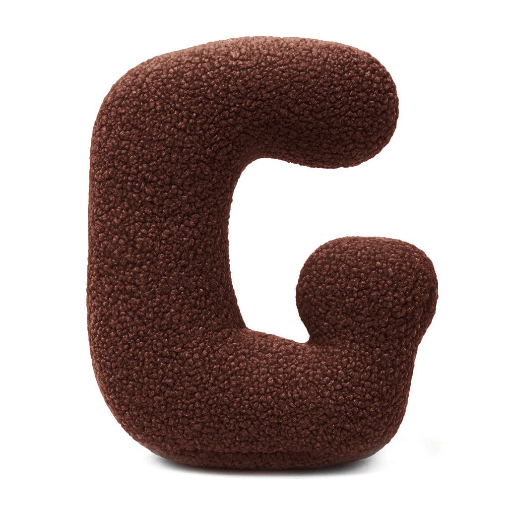 Alphabet Letter Pillow – Dark Brown | Bearly