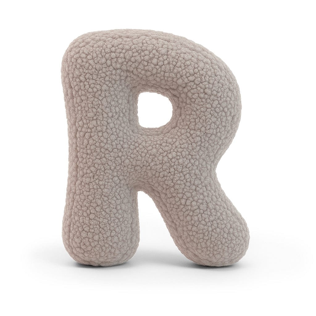 Alphabet Letter Pillow – Light Grey | Bearly