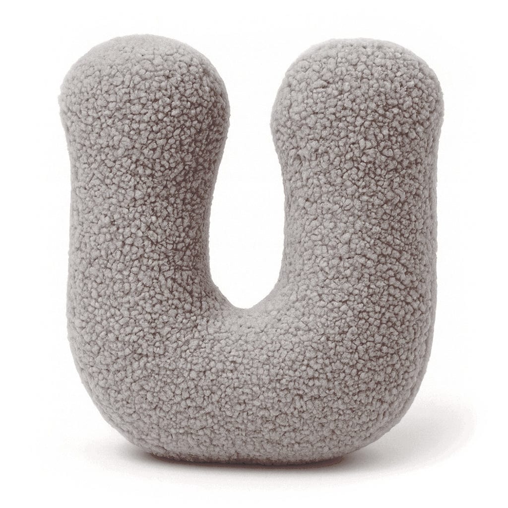Alphabet Letter Pillow – Light Grey | Bearly