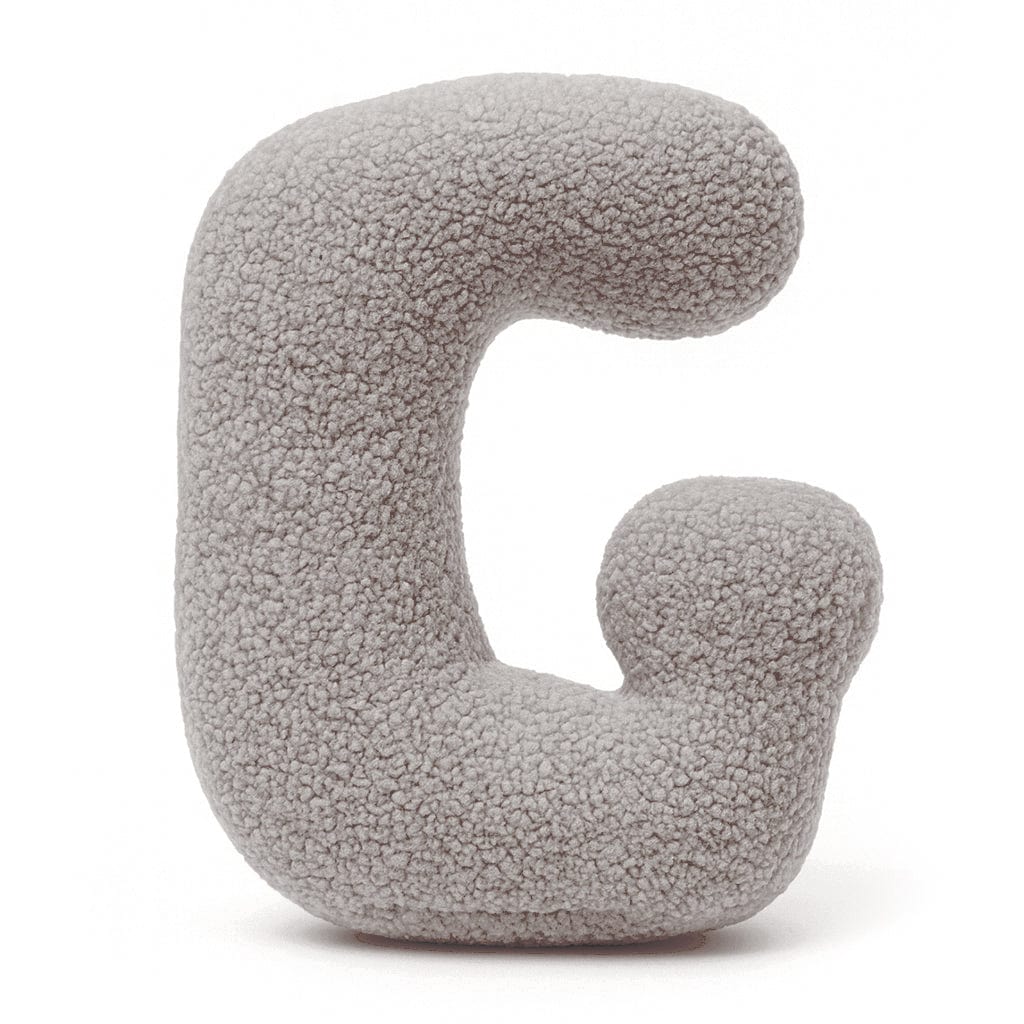 Alphabet Letter Pillow – Light Grey | Bearly