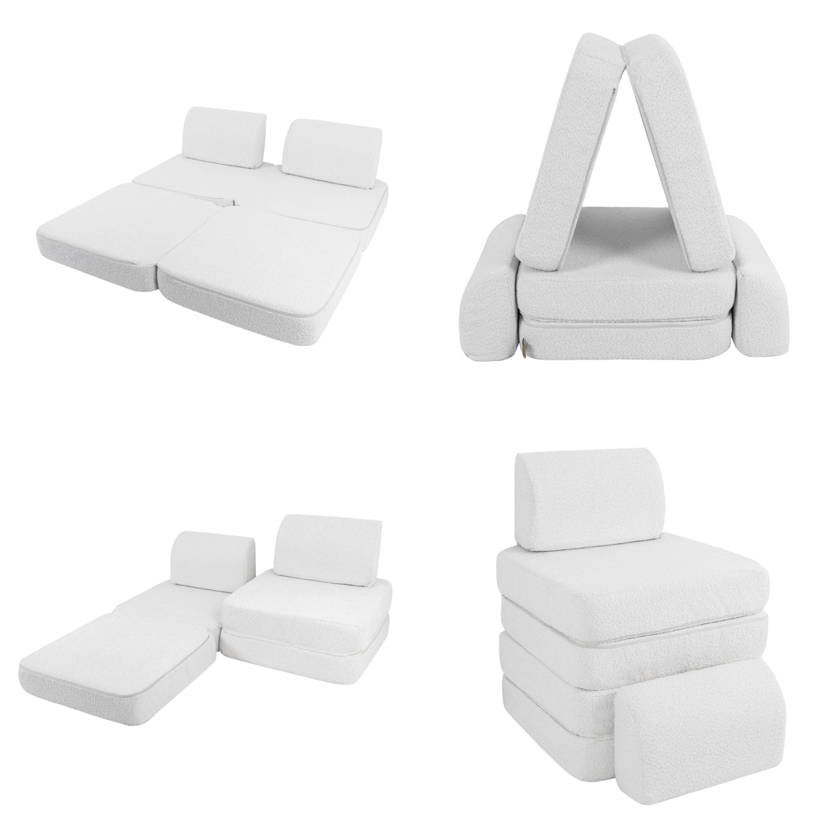 Meowbaby Sofa Modułowa dla Dziecka Basic - 4 Elementy | Boucle