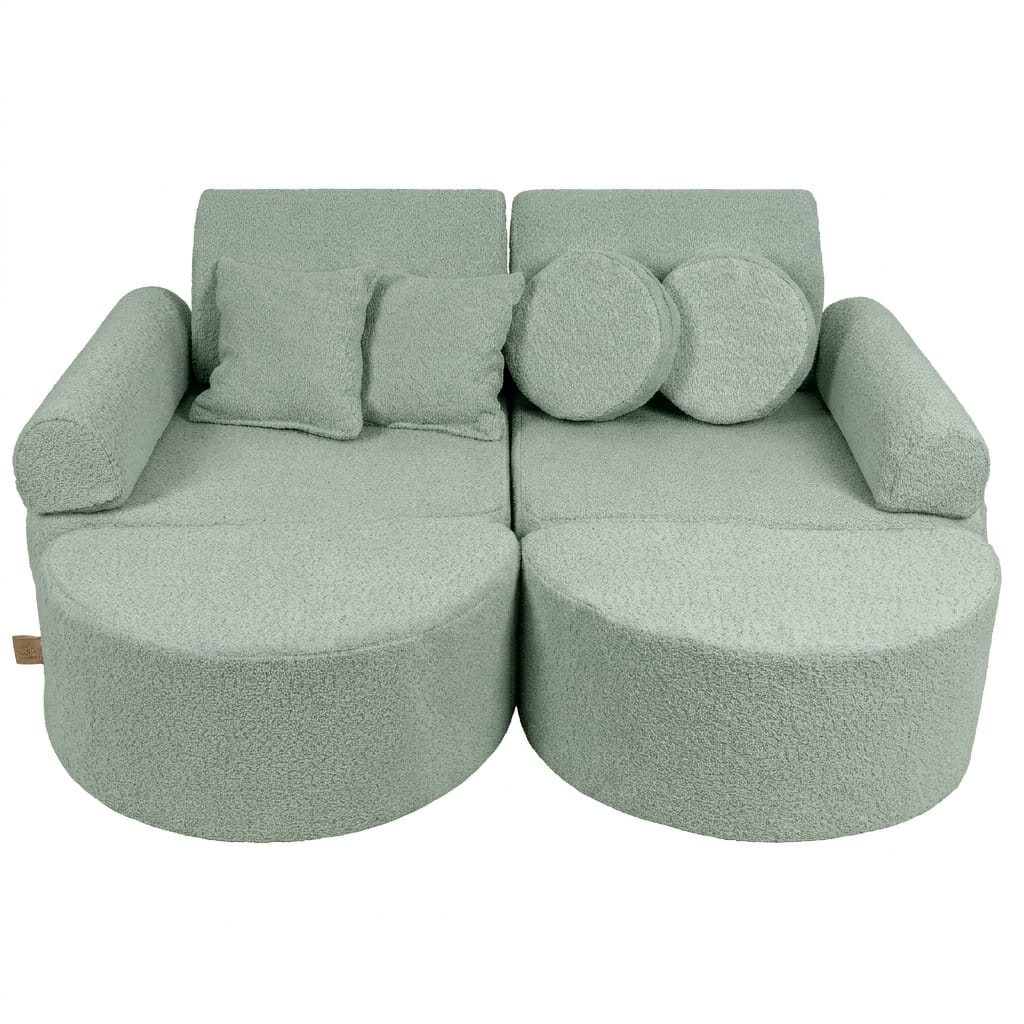 MeowBaby Boucle Play Sofa Max – Modular Kids Play Couch Bed | 14 Pieces