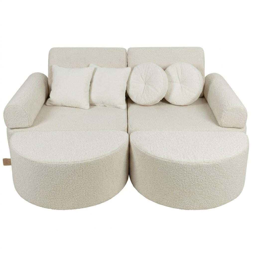 MeowBaby Boucle Play Sofa Max – Modular Kids Play Couch Bed | 14 Pieces