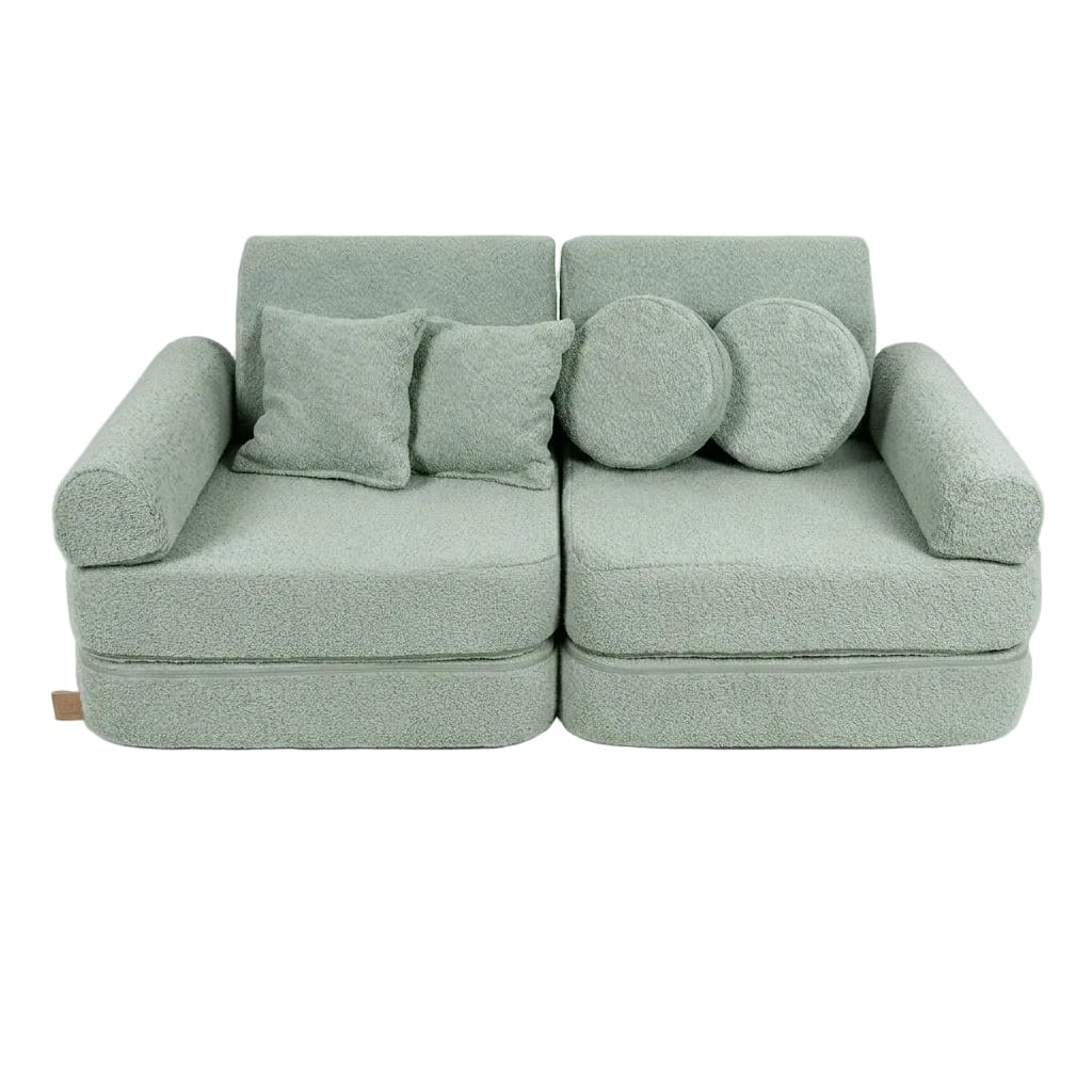 MeowBaby Boucle Kids Play Sofa Plus – Modular Play Sofa Bed | 12 Pieces