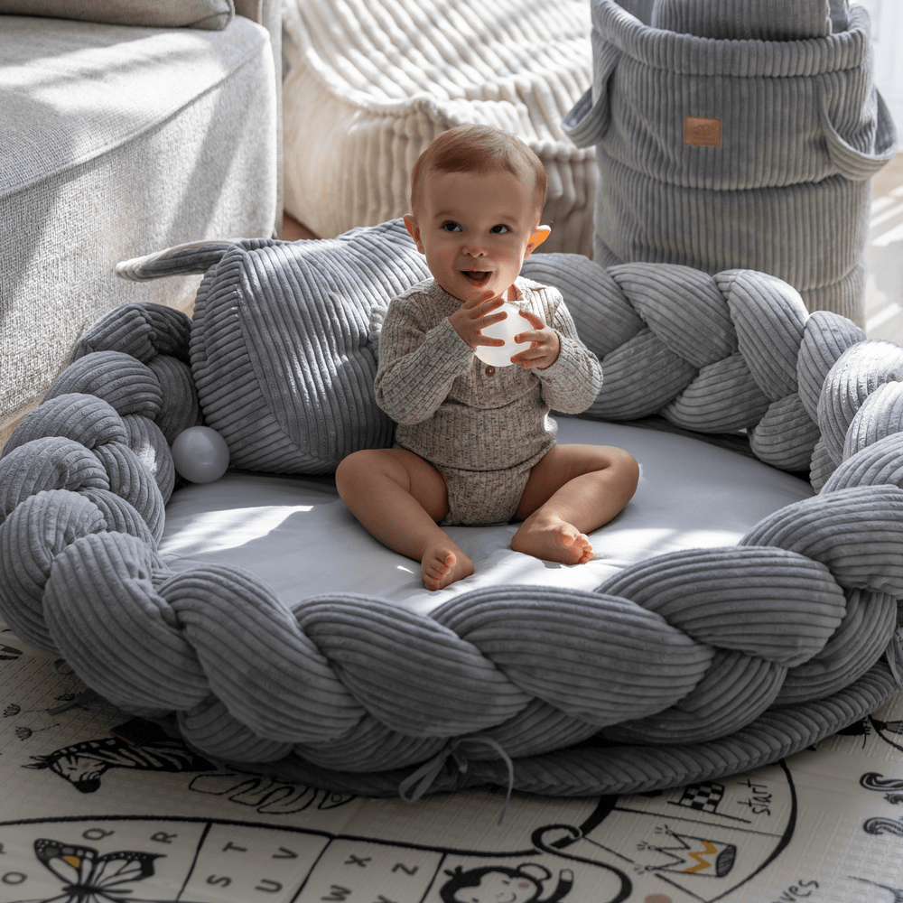 Aesthetic Baby Play Mat with Braided Bumper - Meowbaby