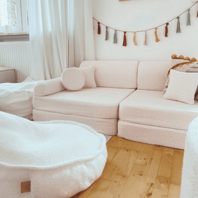 MeowBaby Boucle Kids Play Sofa - Modular Play Couch | 12 Pieces