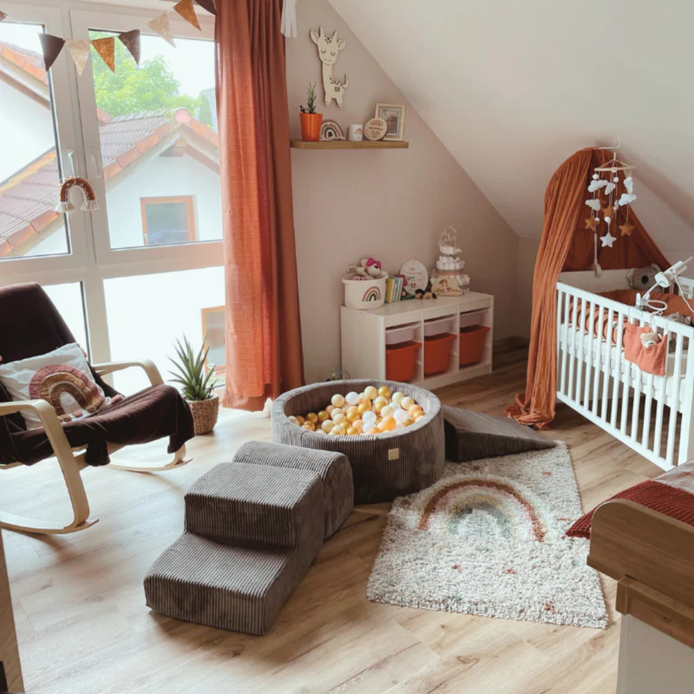 MeowBaby Aesthetic Corduroy Kids Foam Climbing Blocks - Baby Soft Play Set