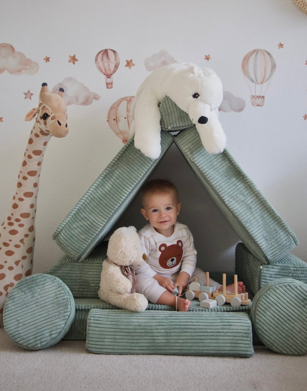 MeowBaby Kids Play Sofa Plus | Modular Kids Play Couch | 12 Pieces