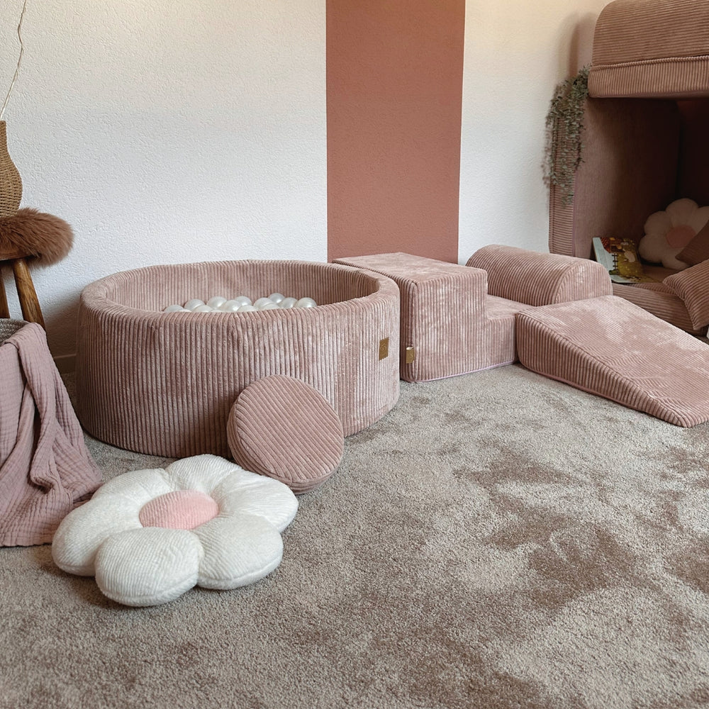 MeowBaby Aesthetic Kids Foam Climbing Blocks Pink - Baby Soft Play Set | Balls to Choose