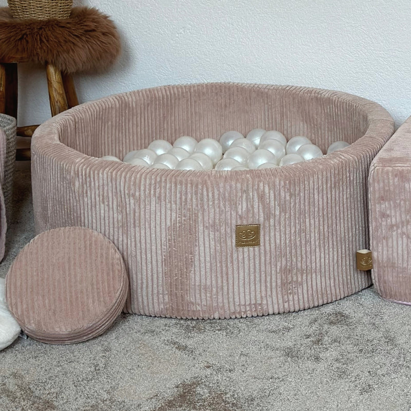 MeowBaby Aesthetic Kids Foam Climbing Blocks Pink - Baby Soft Play Set | Balls to Choose