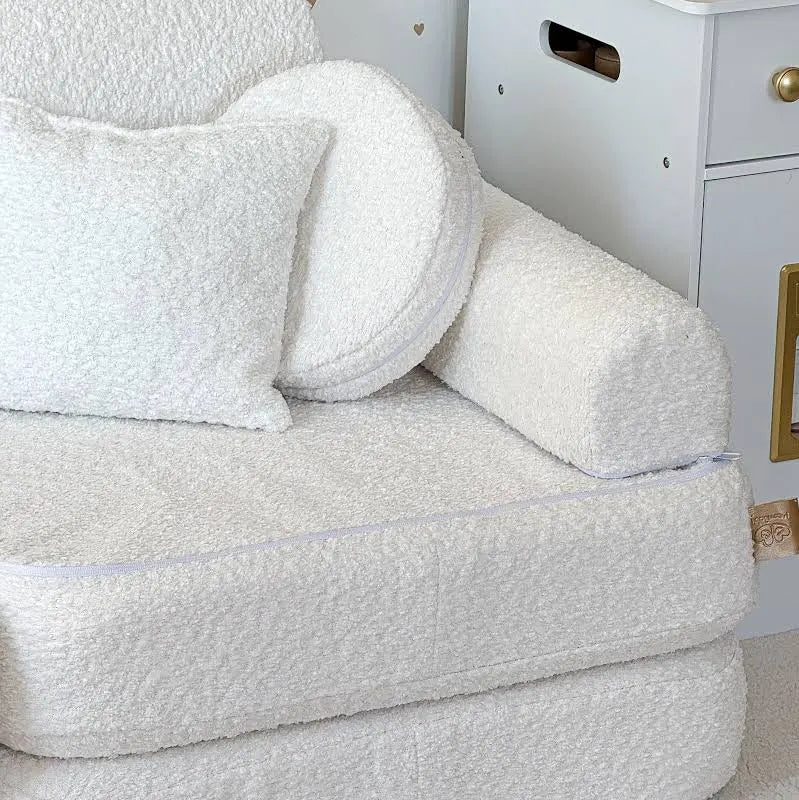 MeowBaby Boucle Kids Play Sofa Plus – Modular Play Sofa Bed | 12 Pieces